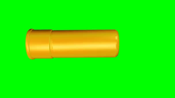 Yeşil Ekran Üzerinde Uhd Çözünürlükte Pompalı Mermi Kovanı — Stok video