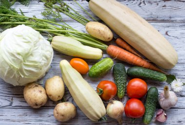 Sebze, domates, kabak, salatalık, sarımsak, havuç, lahana, taze