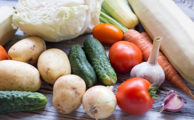Sebze, domates, kabak, salatalık, sarımsak, havuç, lahana, taze