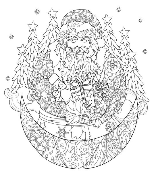 Vector schattig christmas fairy tale stad doodle. — Stockvector