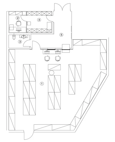 Standaard meubilair symbolen set — Stockvector