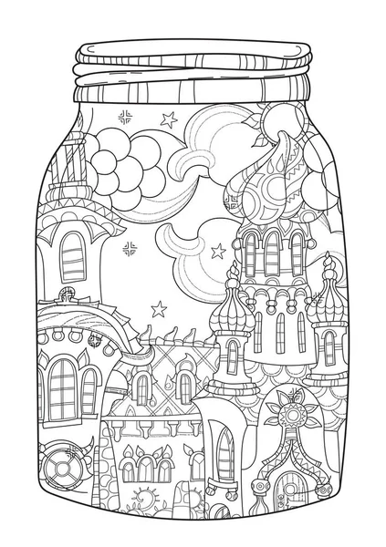 Vektör sevimli Noel masal şehir doodle.