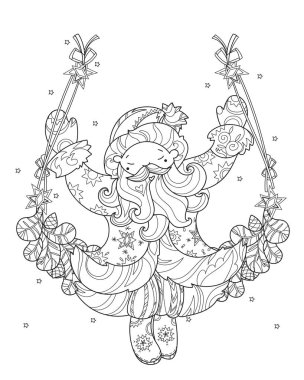Vektör sevimli Noel Noel Baba doodle