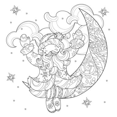 Vektör sevimli Noel Noel Baba doodle