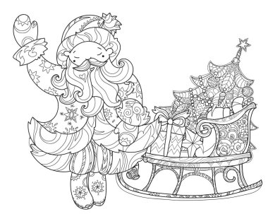 Vektör sevimli Noel Noel Baba doodle