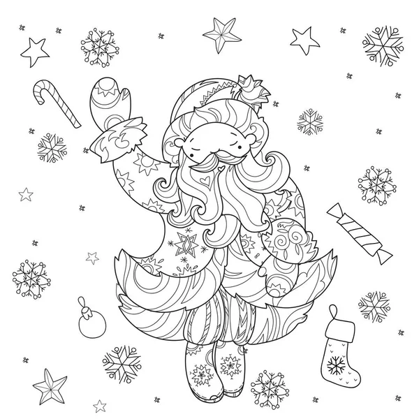 Vecteur mignon noël Père Noël doodle — Image vectorielle