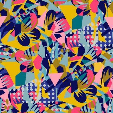 Soyut çiçek elementleri kağıt kolajı