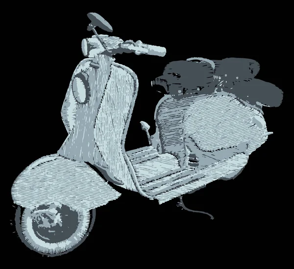 Moteur scooter doodle — Image vectorielle