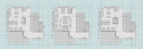 Standart kafe mobilyaları semboller kat planları — Stok Vektör