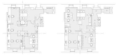 Standart office mobilya simgeler kümesi