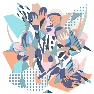 Soyut çiçek elementleri kağıt kolajı