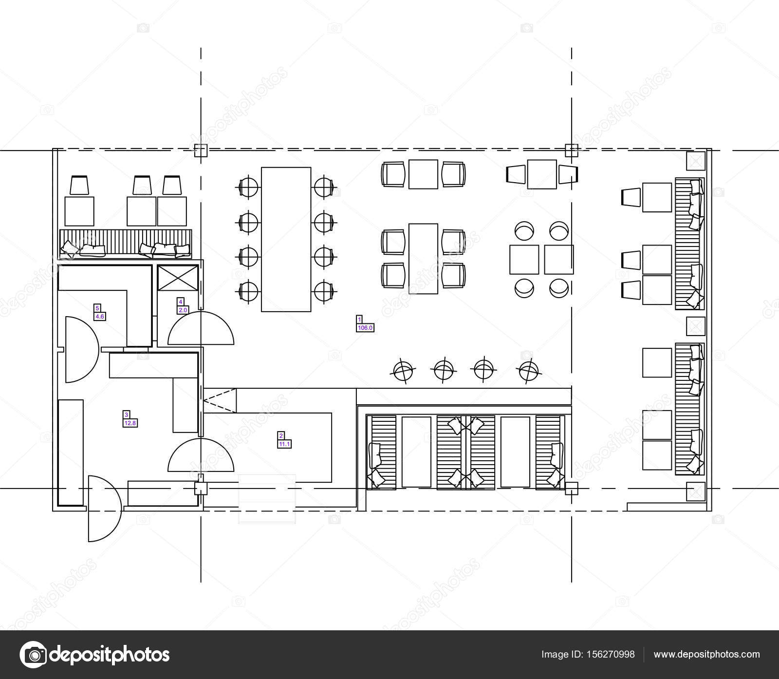 Standard furniture symbols used in architecture plans — Stock Vector ...