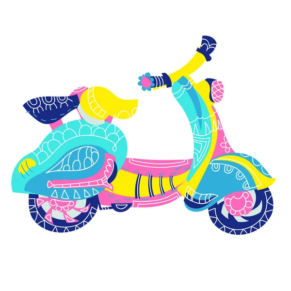 Motorroller-Doodle — Stockvektor