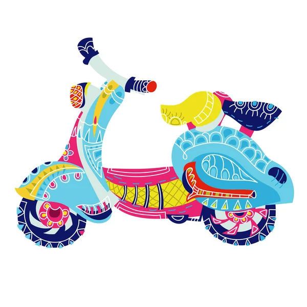 Moteur scooter doodle — Image vectorielle