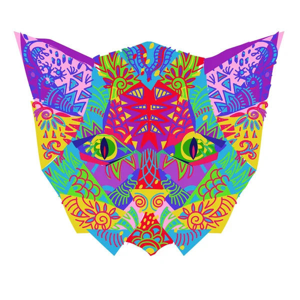 El çizilmiş doodle anahat kedi başlığı