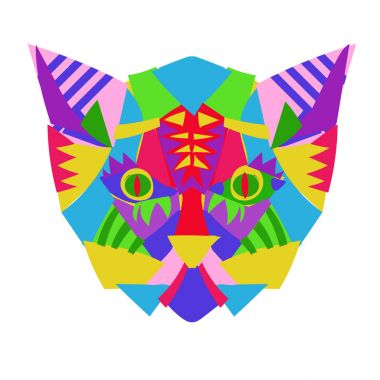 El çizilmiş doodle anahat kedi başlığı