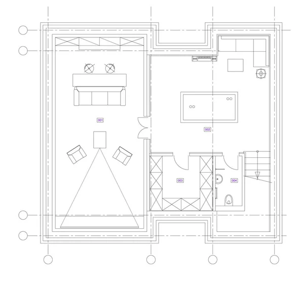 Standart oturma odası mobilyası set simgeleri — Stok Vektör