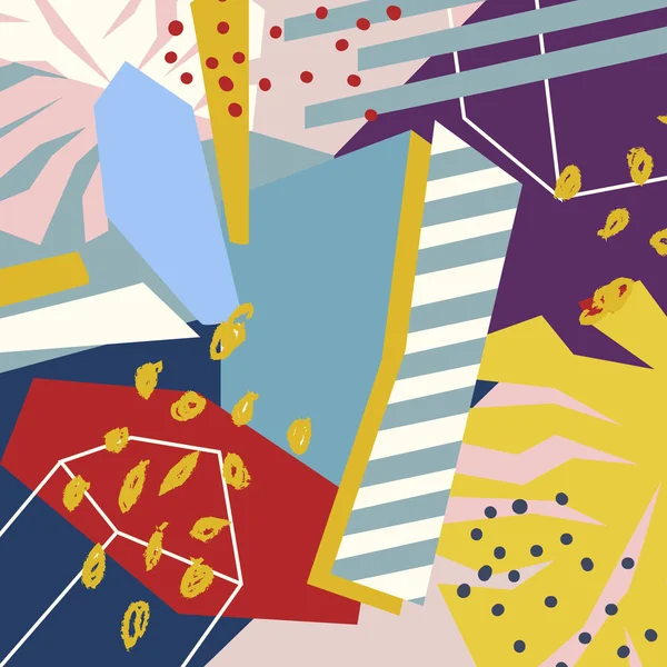 Soyut çiçek elementleri kağıt kolajı