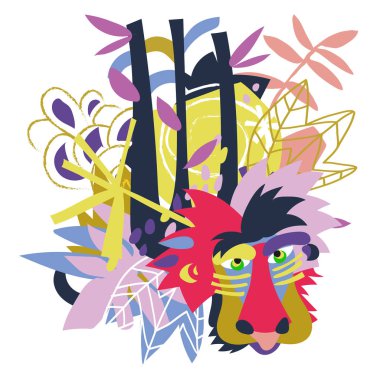 Soyut çiçek elementleri kağıt kolajı