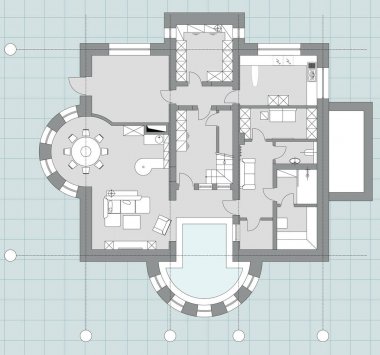 Standart oturma odası mobilyası set simgeleri