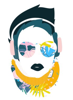 Soyut çiçek öğeler papercut kolaj