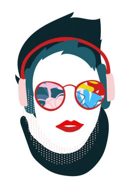 Soyut çiçek öğeler papercut kolaj