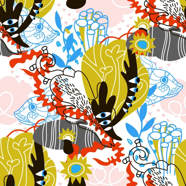 Soyut deniz öğeleri kağıt kolaj