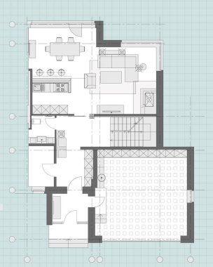 Standart oturma odası mobilyası set simgeleri