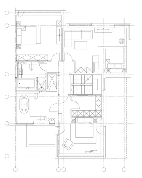 Ensemble de symboles de meubles de salon standard — Image vectorielle