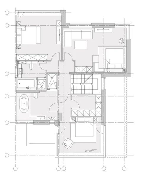 Ensemble de symboles de meubles de salon standard — Image vectorielle