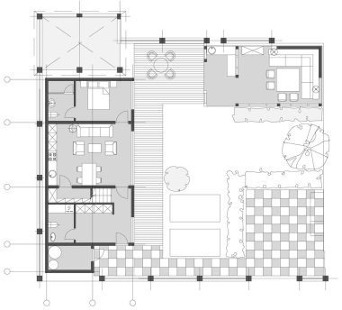 Standart oturma odası mobilyası set simgeleri
