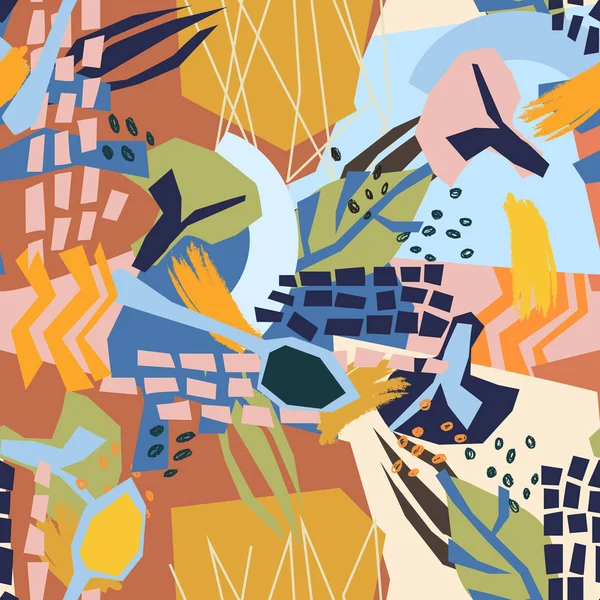 Éléments végétaux abstraits collage papier — Image vectorielle