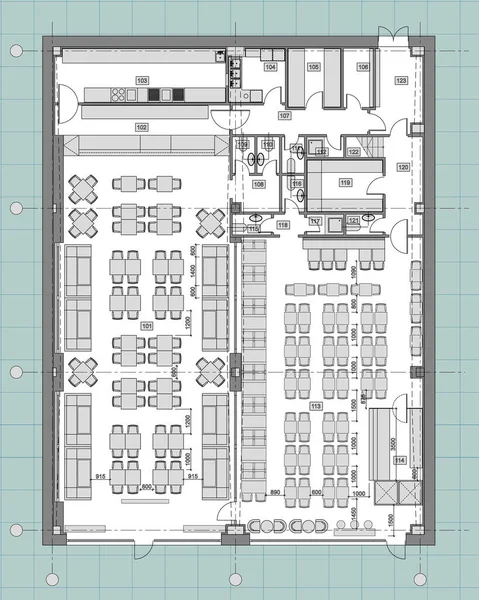 Symboles de meubles standard utilisés dans les plans d'architecture — Image vectorielle