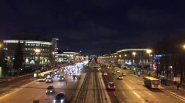 Mosksvskiy Prospekt karanlık gece. Rusya, Saint-Petersburg, 29 Kasım 2016