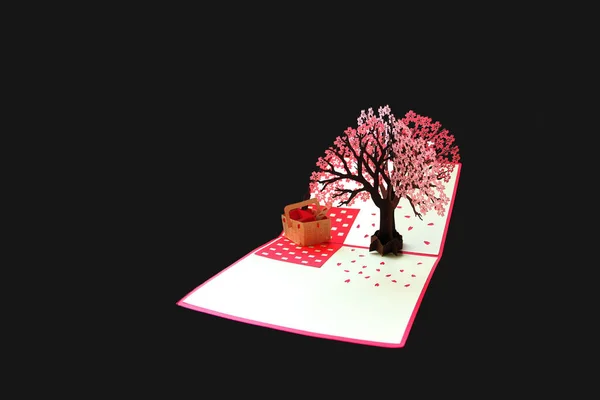 kart kiraz çiçekleri ile