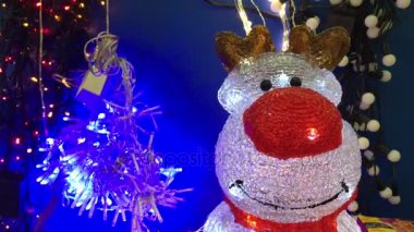 Bir arka plan çelenk üzerinde Noel geyiği