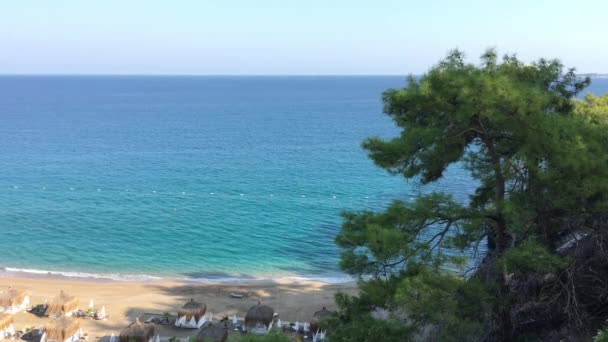 Vista Mar Partir Altura Água Mar Azul Turquesa Onda Luz — Vídeo de Stock