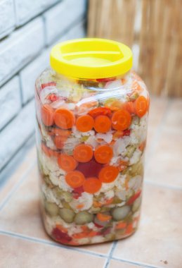 Karışık sebze kış turşu salatası