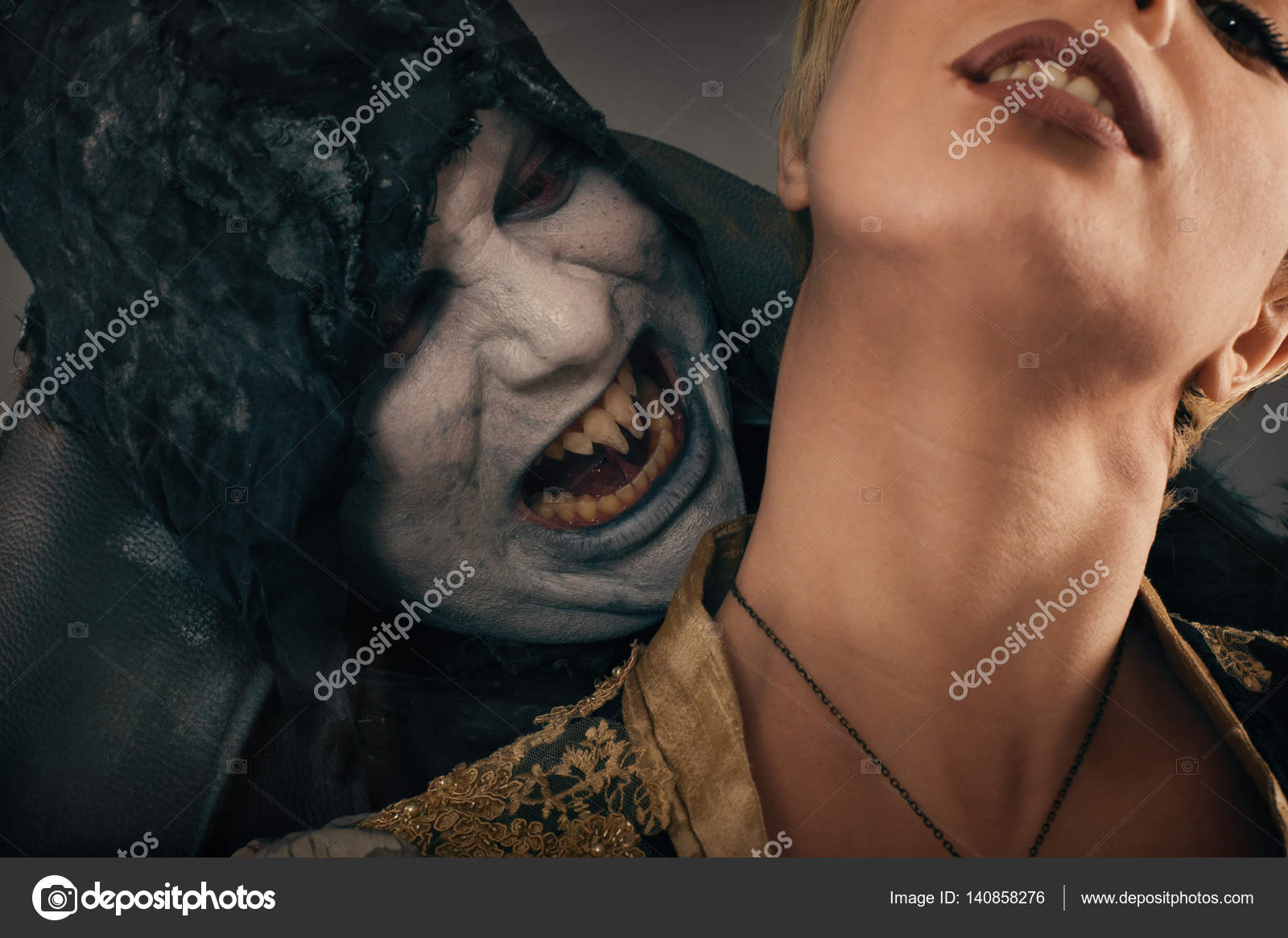 vampire biting neck