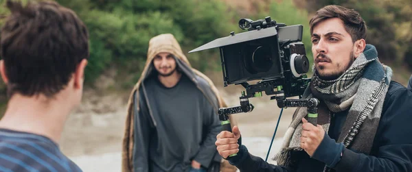 Nos bastidores. Ator na frente da câmera — Fotografia de Stock