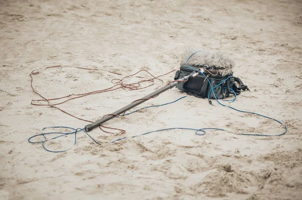 Nos bastidores. Equipamento para gravação de voz e som — Fotografia de Stock