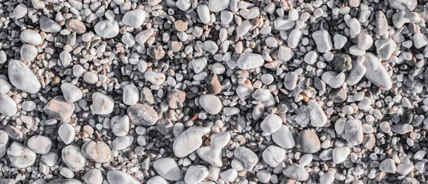 Guijarros de mar en la playa bajo una capa de agua transparente —  Fotos de Stock