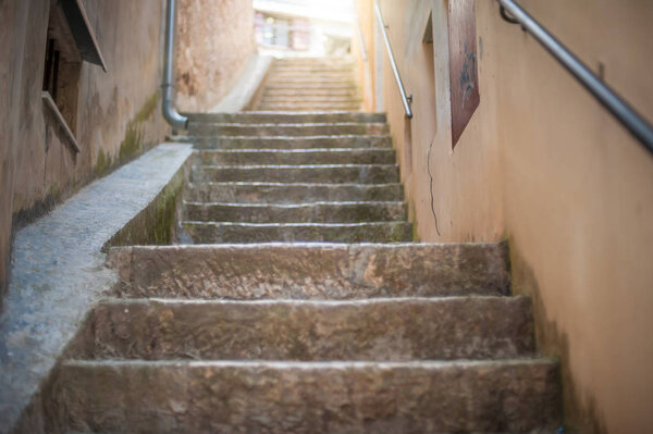 Narrow street and stairs in the old town