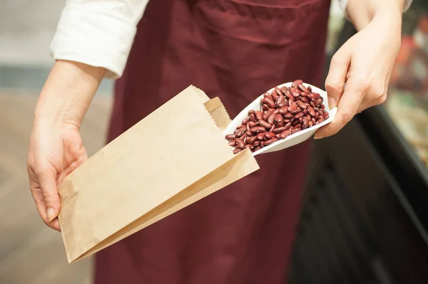 Primer plano de frijol rojo orgánico. Ingrediente alimentario saludable — Foto de Stock