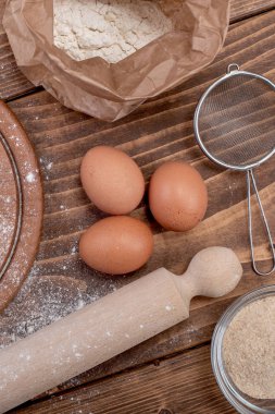 Gıda maddeleri hamur Ahşap mutfak yönetim kurulu için. Pasta tarifleri