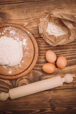 Gıda maddeleri hamur Ahşap mutfak yönetim kurulu için. Pasta tarifleri