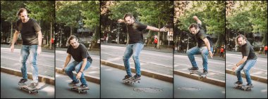 Kuyu sokak kaykay sıra atlamak. Bedava okul ska