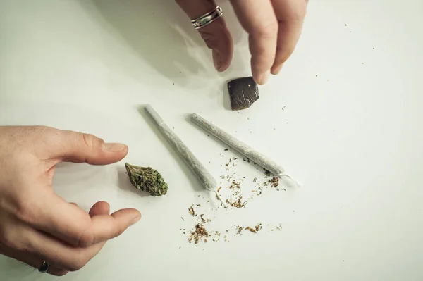 Mix του χασίς και της μαριχουάνας μικτή μαζί — Φωτογραφία Αρχείου