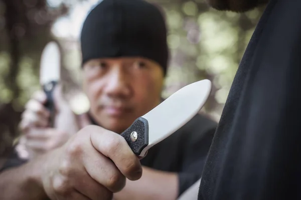 Lameco Astig Combatives. Cuchillo vs cuchillo defensa personal desarmar t — Foto de Stock