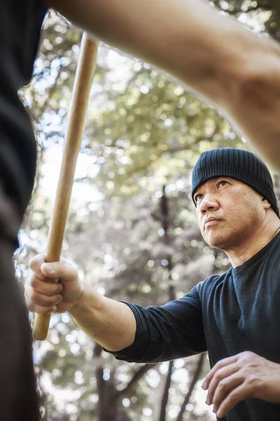 Lameco Astig Combatives instructor demuestra palo de lucha t — Foto de Stock